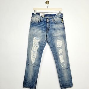 Meltin' Pot Bertland Boyfriend Fit Jeans Distressed Whiskered Rugged Western